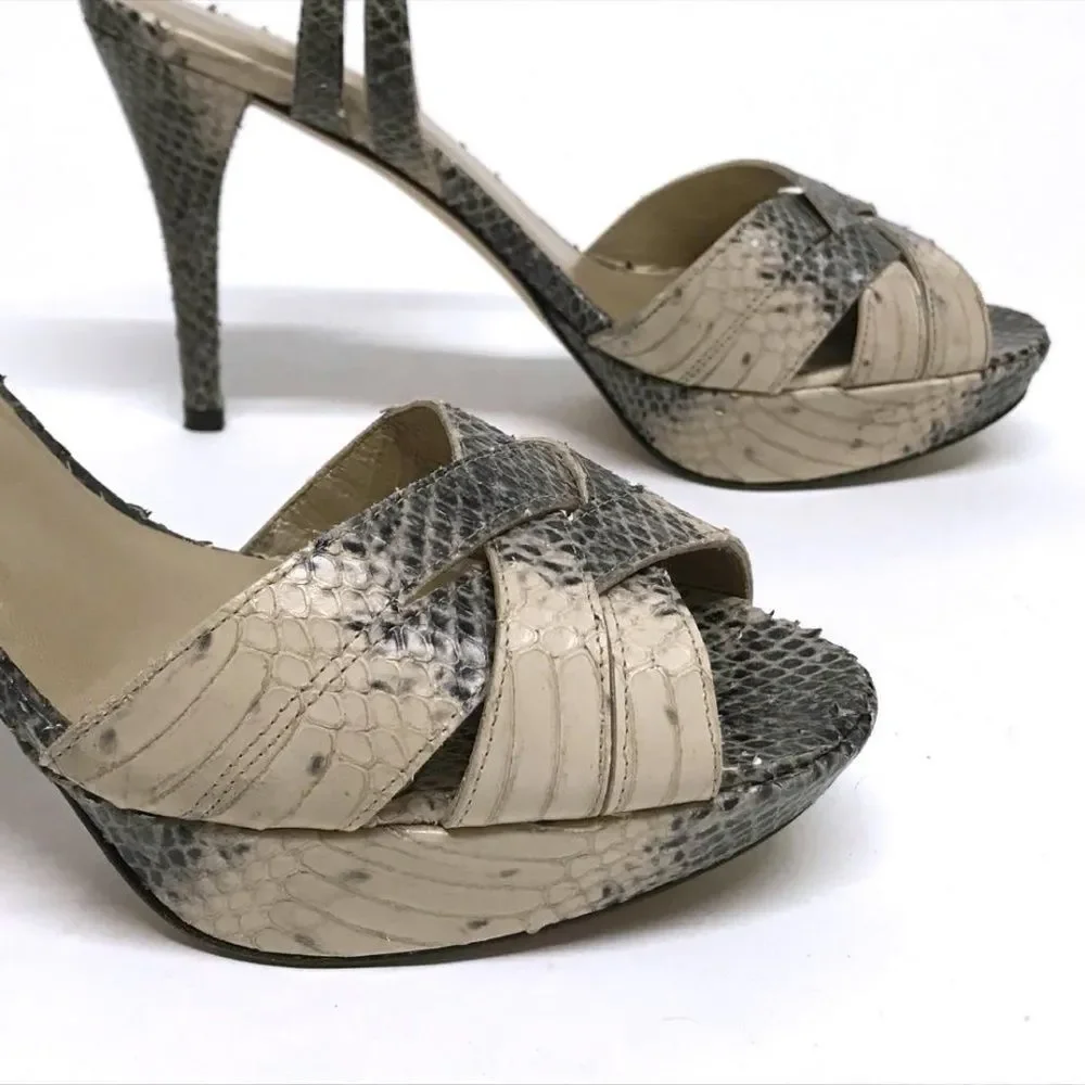 STUART WEITZMAN Loop Thru SNAKE Sandals Heels 8.5